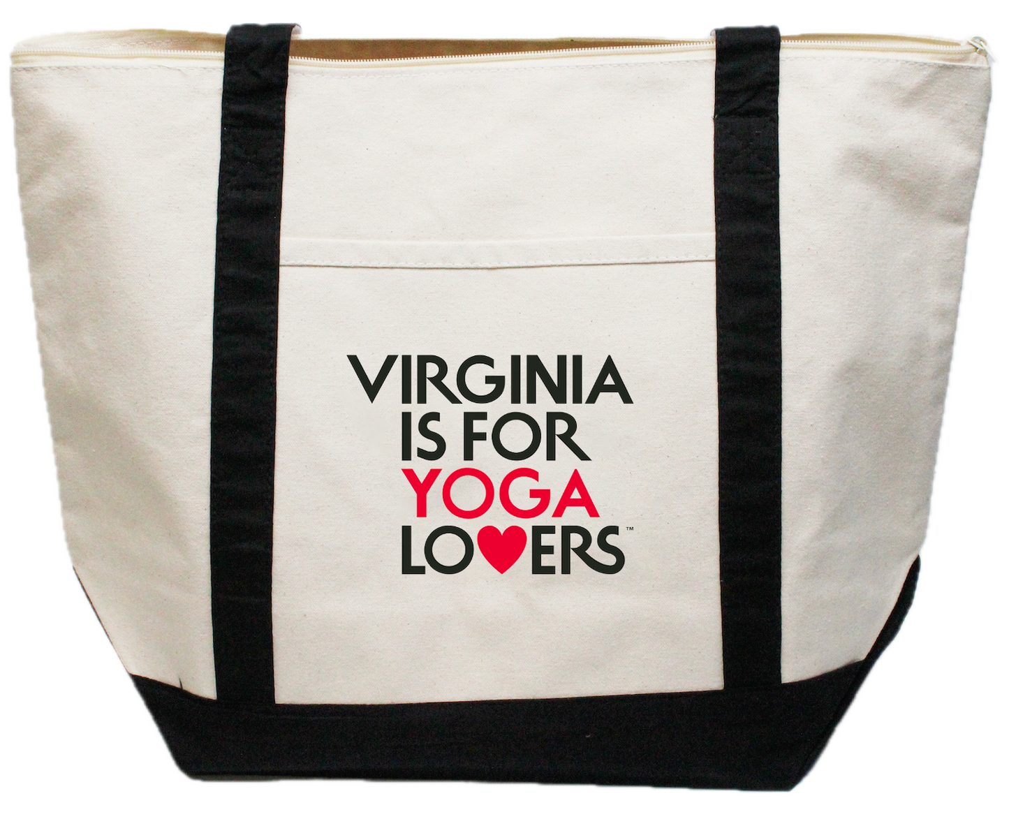 Virginia is for Yoga Lovers Zippered Canvas Boat Tote